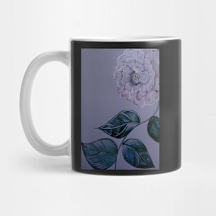 DECO POSTER ORIENTAL PEONY FLORAL ART PRINT PASTEL LILAC BLUE GREY Mug